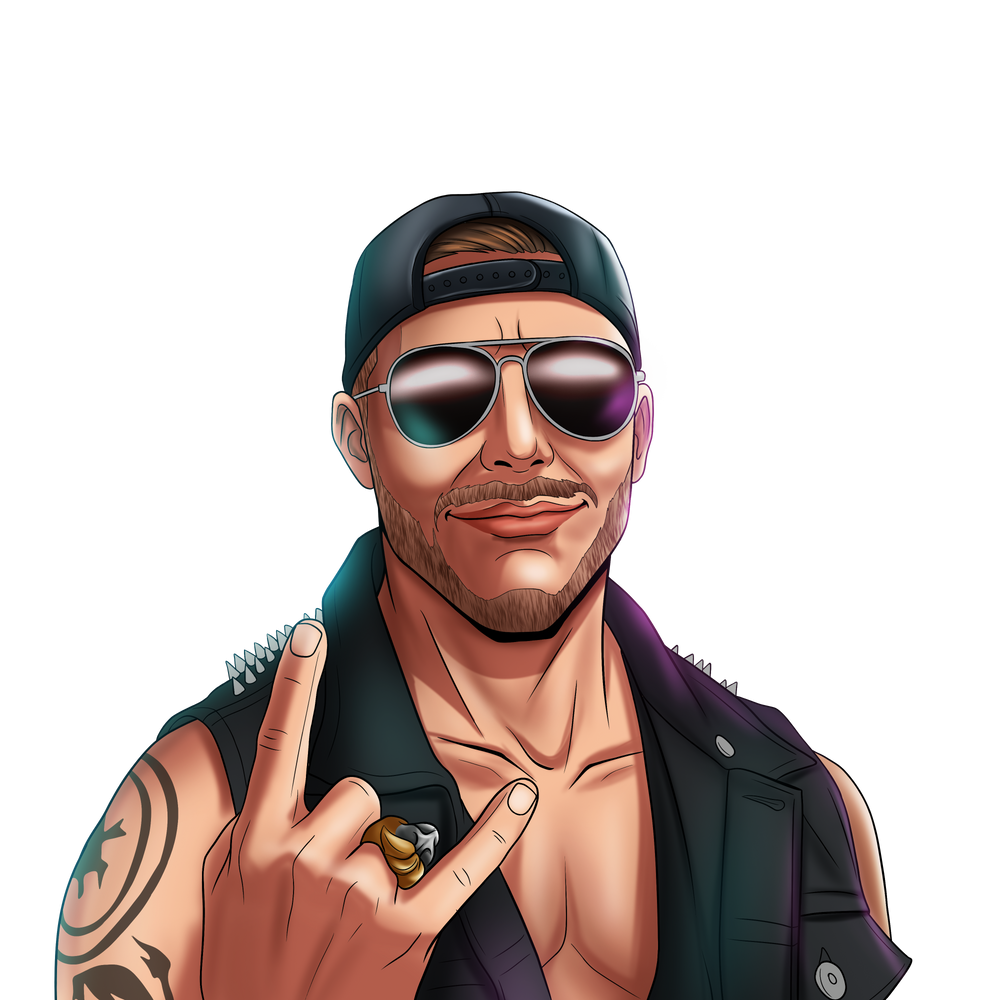 Mitchell 2D character art headshot by Digital Maker World (digitalmaker.world).