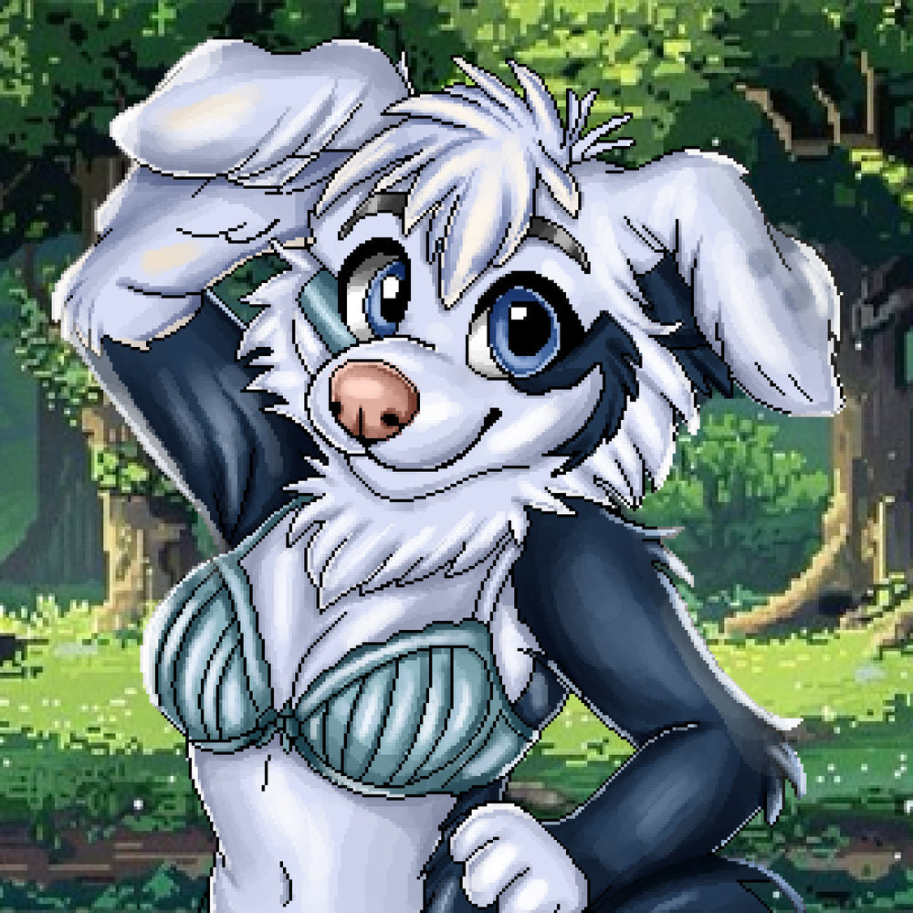 White Wolf Furry Guardian 2D character art half body by Digital Maker World (digitalmaker.world)