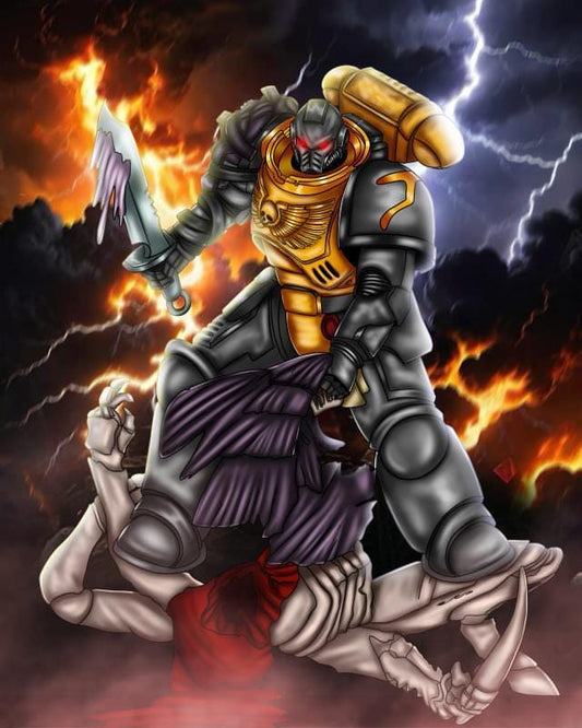 Emperor Space Marine - Warhammer 40,000 | Digital Illustration - Full Body