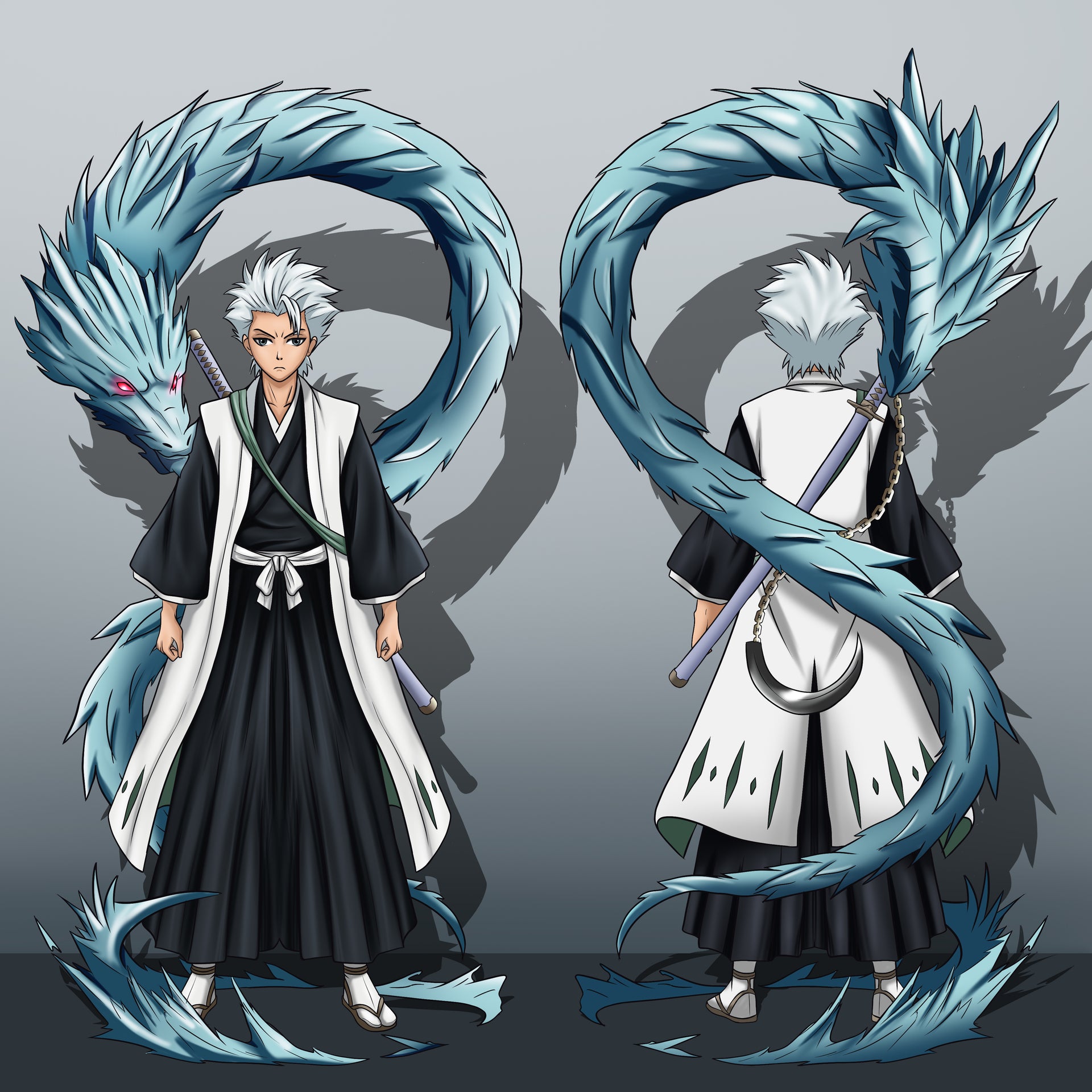 Tōshirō Hitsugaya | Anime Fan Art Illustration -  Full Body