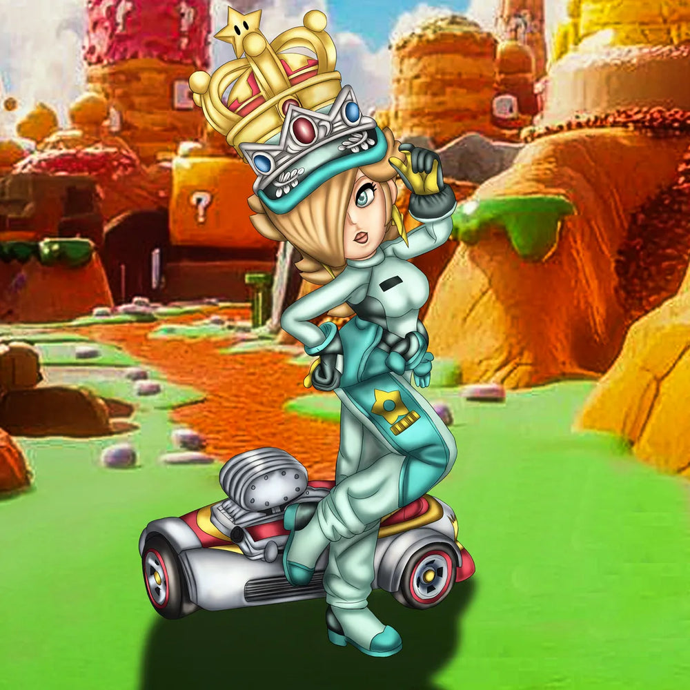 Rosalina Kart Racing 2D Digital Artwork – Princess Racing Illustration
