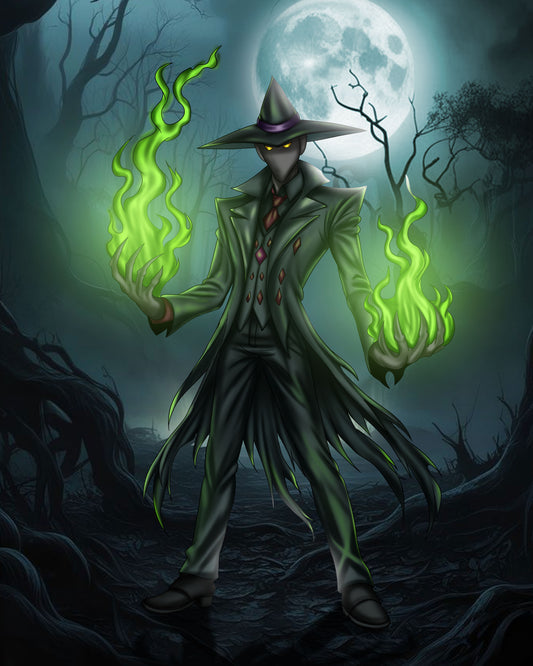 Phantom Warlock | Dark Fantasy Digital Illustration + Background