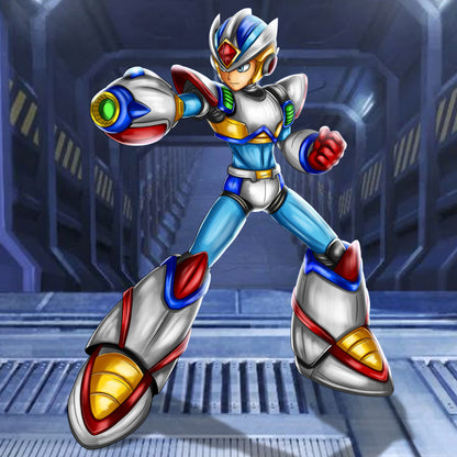 Mega Man X | Futuristic Sci-Fi Mecha Hero Digital Illustration