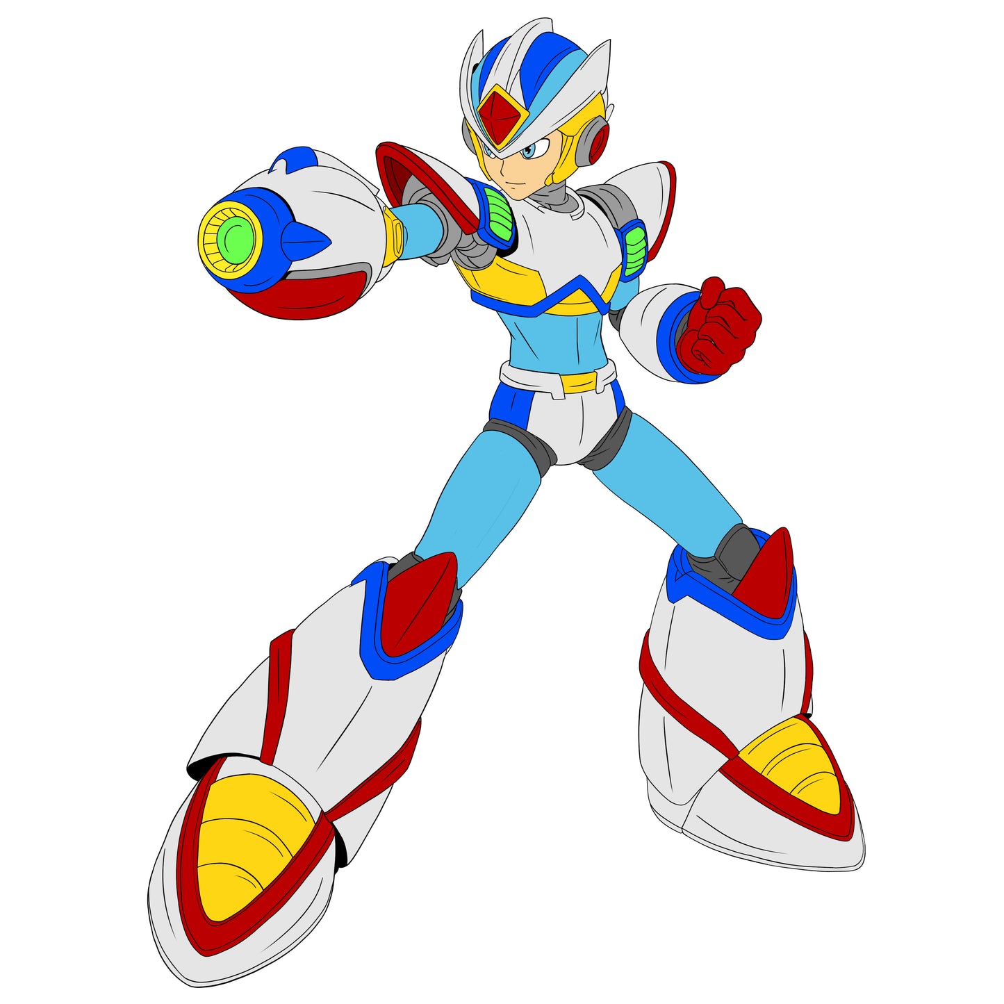 Mega Man X | Futuristic Sci-Fi Mecha Hero Digital Illustration
