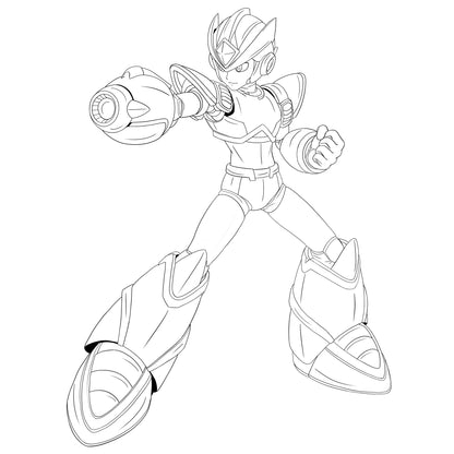 Mega Man X | Futuristic Sci-Fi Mecha Hero Digital Illustration