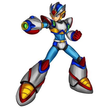 Mega Man X | Futuristic Sci-Fi Mecha Hero Digital Illustration