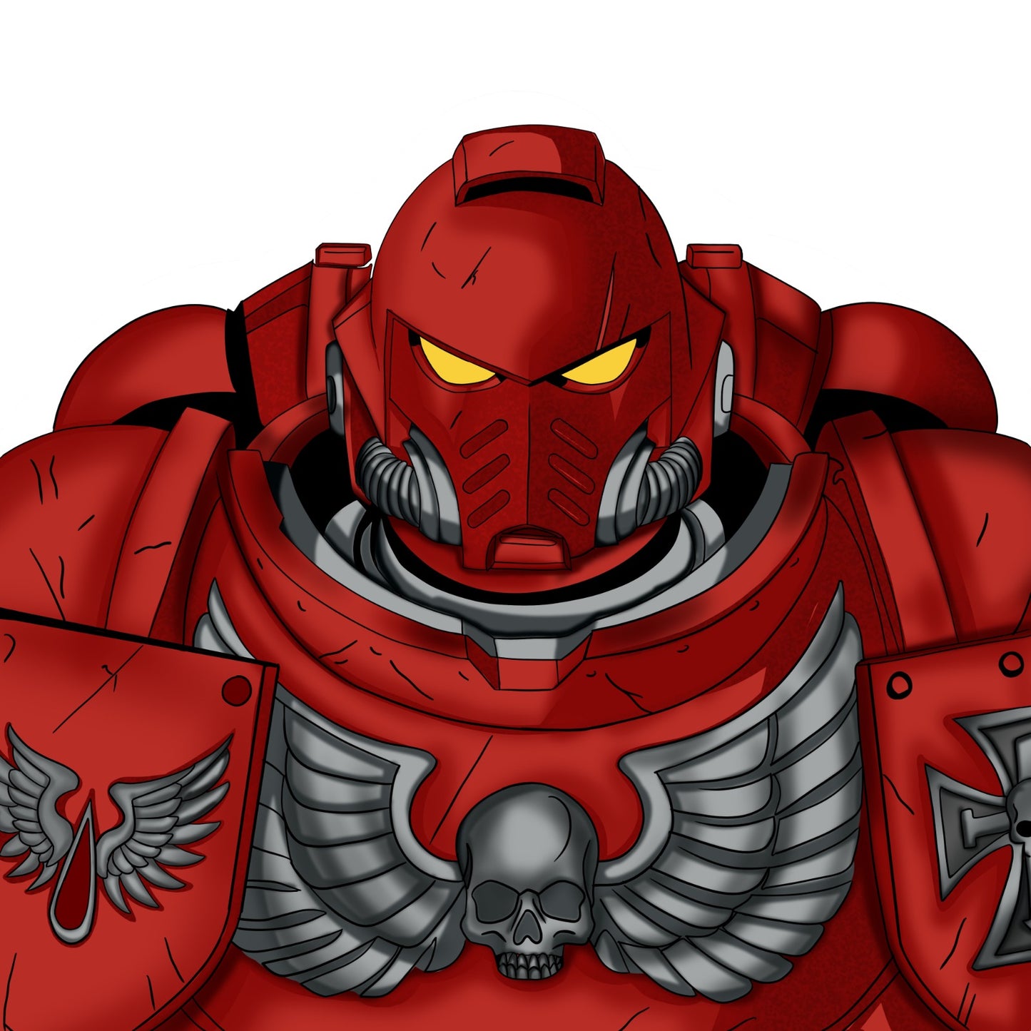 Crimson Vanguard Commander | Sci-Fi Character Digital Illustration