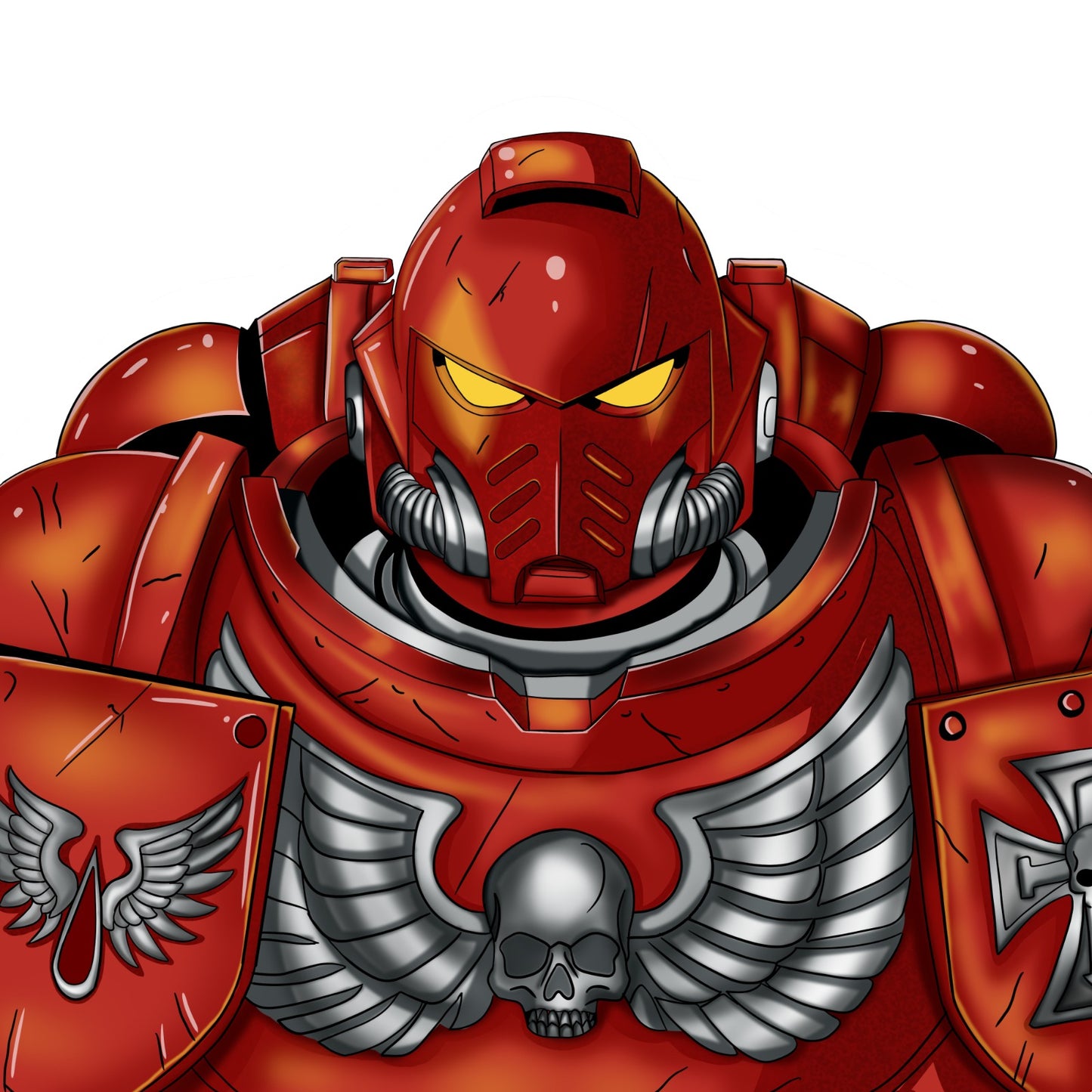 Crimson Vanguard Commander | Sci-Fi Character Digital Illustration