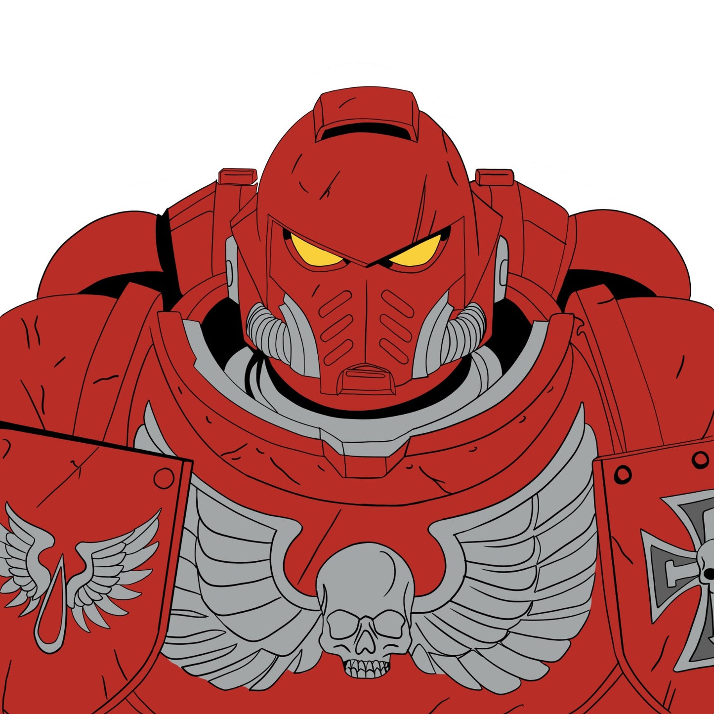 Crimson Vanguard Commander | Sci-Fi Character Digital Illustration