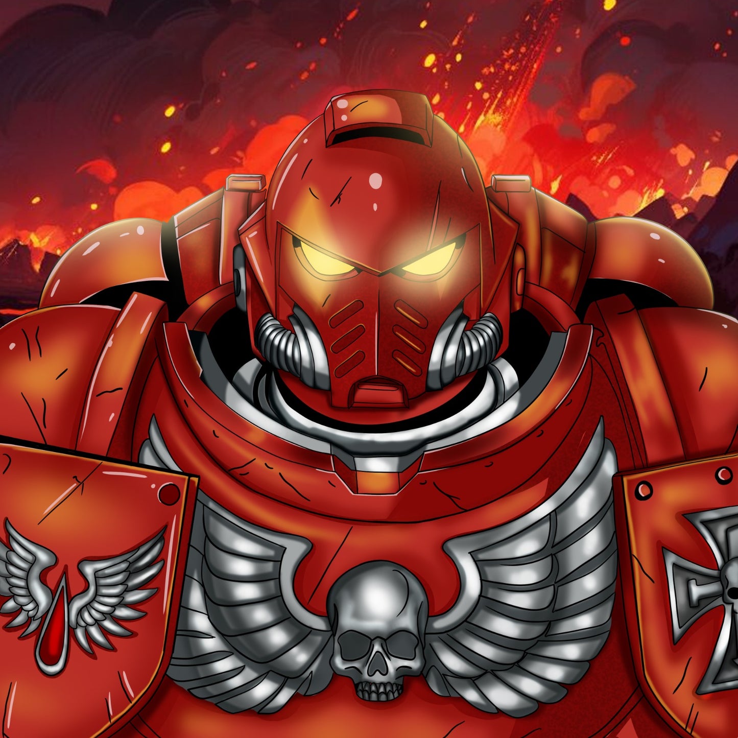 Crimson Vanguard Commander | Sci-Fi Character Digital Illustration